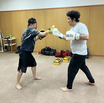 ミット打ち風景🥊