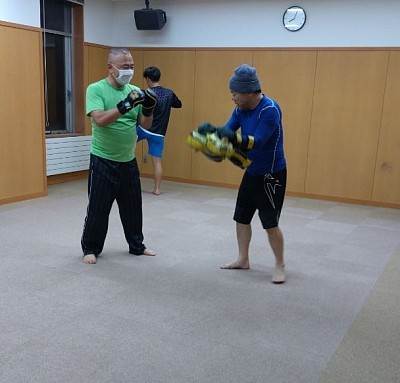 ミット打ち風景👊