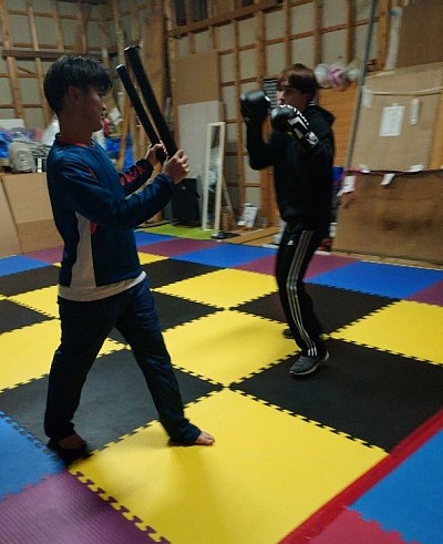 ミット打ち風景✨️