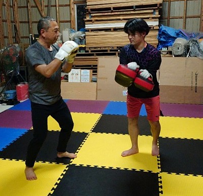 ミット打ち風景🥊