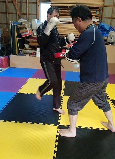 ミット打ち風景✨️