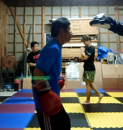 ７０代の方のミット打ち風景🥊