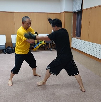 ミット打ち風景👊