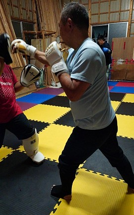ミット打ち風景👊