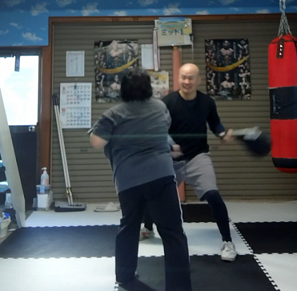 ミット打ち風景🥊