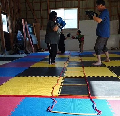 ラダーミット打ち風景🥊